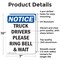 Signmission Truck Drivers Please Ring Bell And Wait OSHA Notice Sign, Aluminum, 7in W x 10in L, 2PK OS-2PACK-NS-A-710-V-16766 - alternate 2